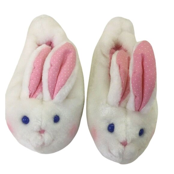 Avon Other - Avon Teddy Toes Plush Slippers -  White Blue Eyed Bunnies- Rabbit Slippers - SMA